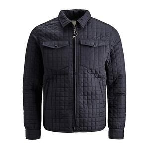 Lightweight Black Square Quilted Jacket with snap pockets